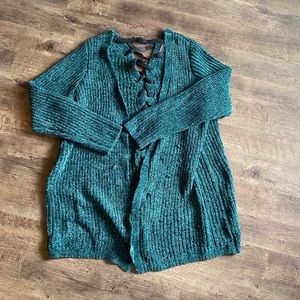 Chenille emerald green cardigan